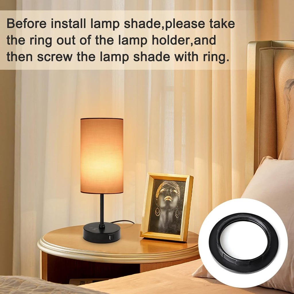 Unicozin Table Lamp for Bedroom, 3 Color Temperatures, 7 RGB Colors, Adjustable Brightness, Dual USB Charging Ports, Ambience Nightstand…