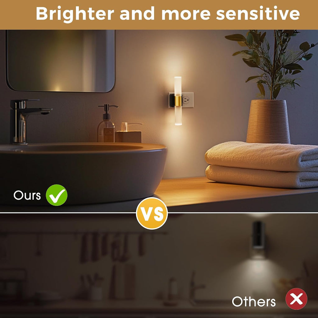 L LOHAS LED Night Light, 2 Pack Night Lights Plug into Wall, 3000K Soft White, 0-100LM Adjustable Brightness, 180° Rotating Plug in Night…