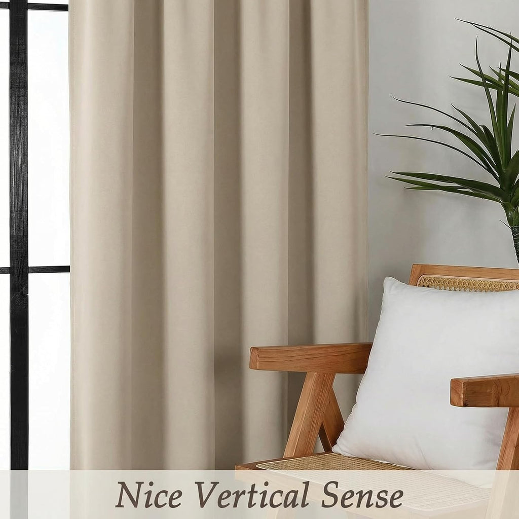 Gwine Blackout Curtains for Bedroom 72 Inches Long - Thermal Insulated Noise Reducing Window Curtain Panels, Room Darkening Curtain…