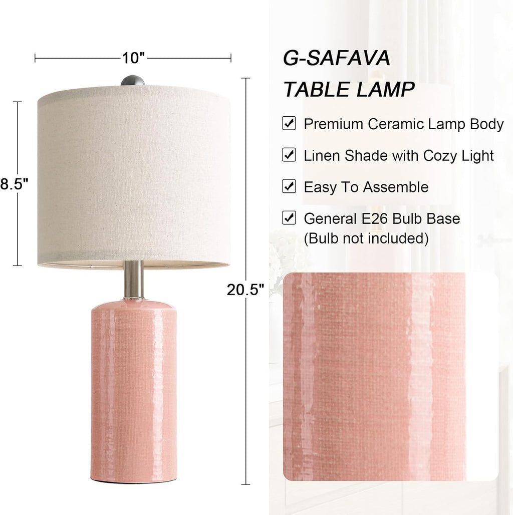 G-SAFAVA 20.5" Small Table Lamps for Living Room Lamp Set of 2 Ceramic Lamps for Bedroom Bedside Lamps Modern Boho Lamps for Night Stands…