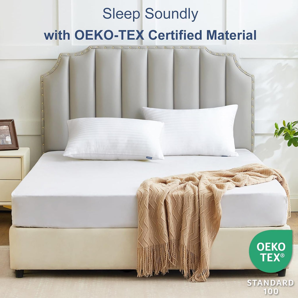 CozyLux Pillows King Size Set of 4, Cooling Hotel Quality Bed Pillows with Soft Down Alternative Fill for Side Back and Stomach Sleepers -…