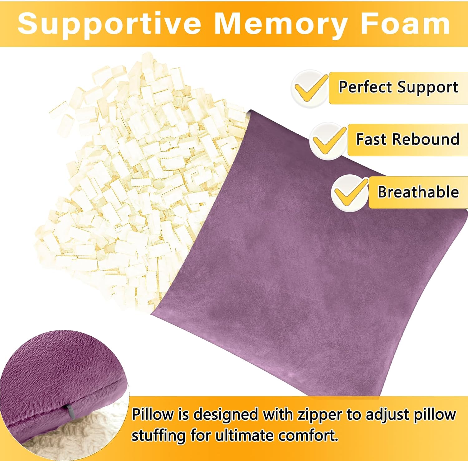 1 MIDDLE ONE 2 Pack Small Pillow, Memory Foam Mini Pillow 11 X 7 Inches for Travel, Sleeping, Nap and Neck, Knee, Lumbar Support, Tiny…