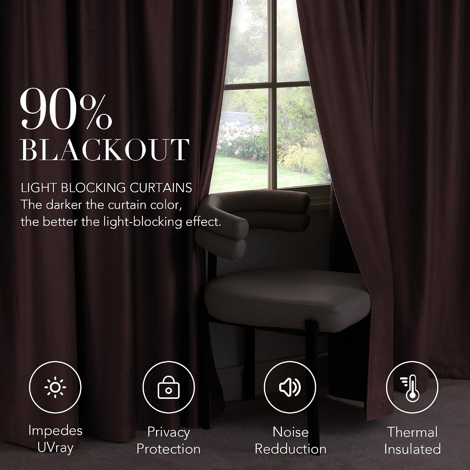 Nicetown Velvet Curtains Blackout for Girls Room, Rod Pocket & Back Tab Room Darkening Thermal Insulated Window Treatments Luxury for Livin…