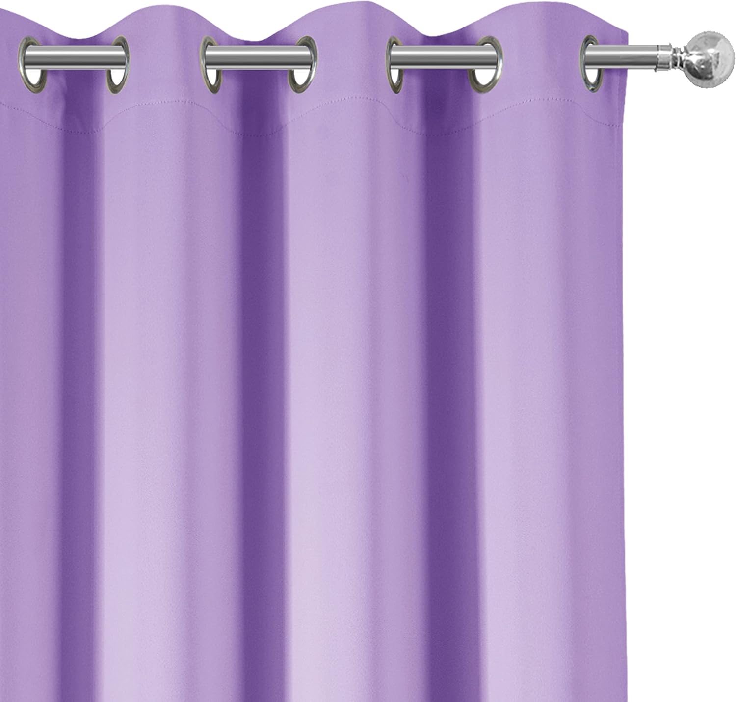Lemomo Blackout Curtains 66 x 95 inch/Lavender Curtains Set of 2 Panels/Thermal Insulated Room Darkening Bedroom Curtains 95 inch silver