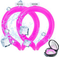 2PCS Neck Cooling Tube with Cold Insulated Bag, Reusable Ice Neck Cool Wearable Body Cooling Products for Summer Heat (Pink*2)