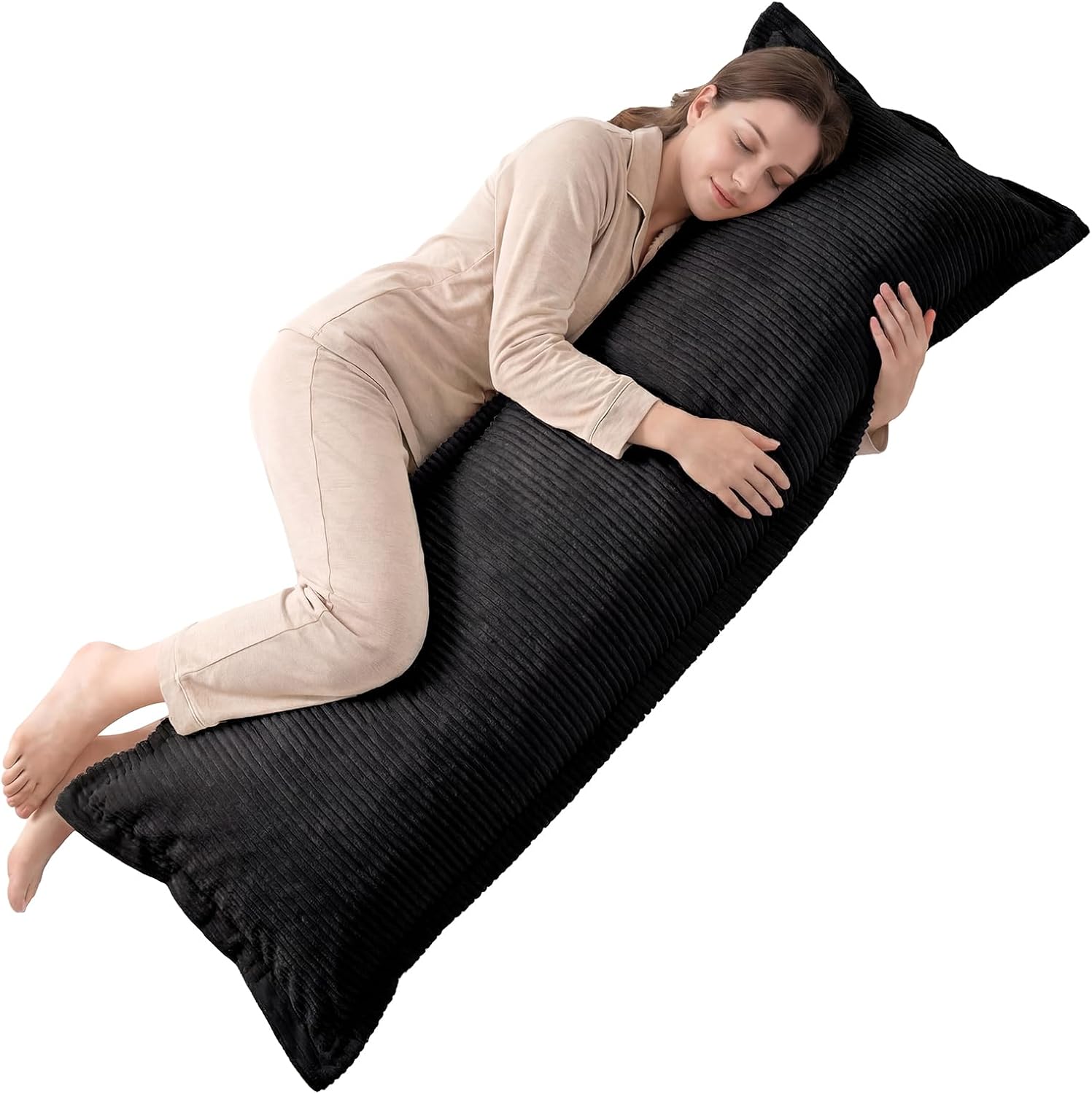 1 MIDDLE ONE Body Pillow, Memory Foam Body Pillows for Adults Sleeping, Long Pillow for Bed, Large Full Body Pillow for Side Sleeper with…