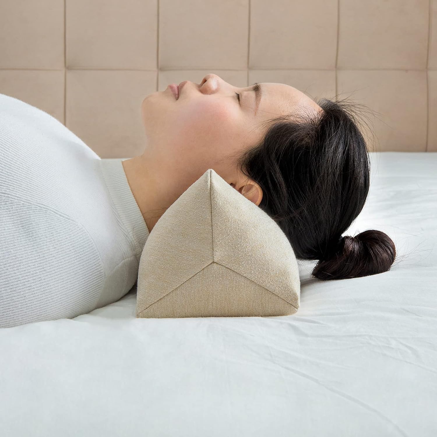 Gloryseason Buckwheat Neck Support Pillow Cervical Neck Cylinder Bolster Pillow, Buckwheat Hulls Adjustable Roll Pillow, Neck for Back and Si…