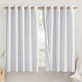 NICETOWN Truly Blackout Linen Blend Flax Drapes for Office, White, Set of 2, 62 inches Wide x 63 inches Long, Vintage Grommet 100%…