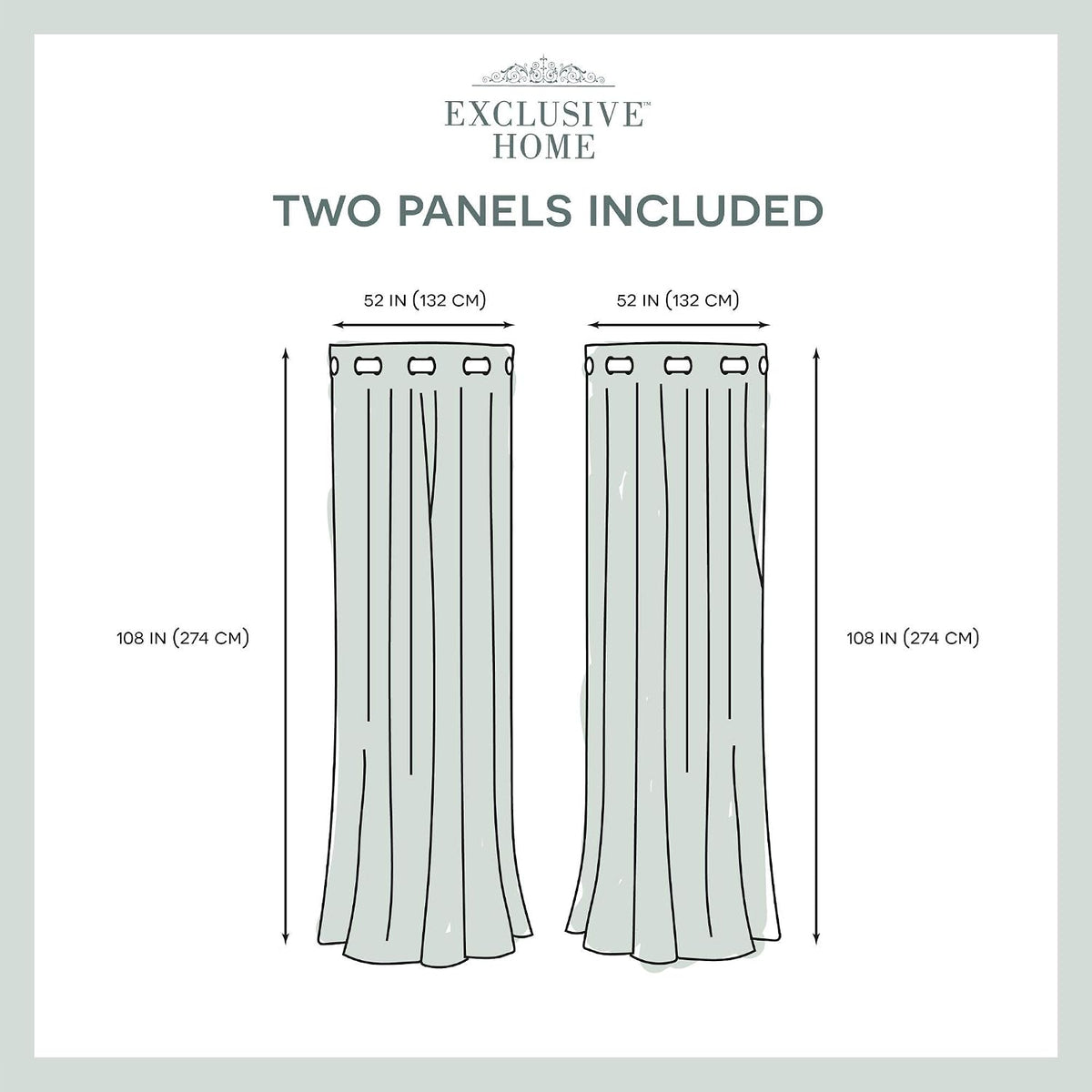 TOWN & COUNTRY LUXE Talia Double Layer Indoor Curtains, Sheer and Room Darkening Blackout, Grommet Top, Energy Efficient, 2-Pack Set…