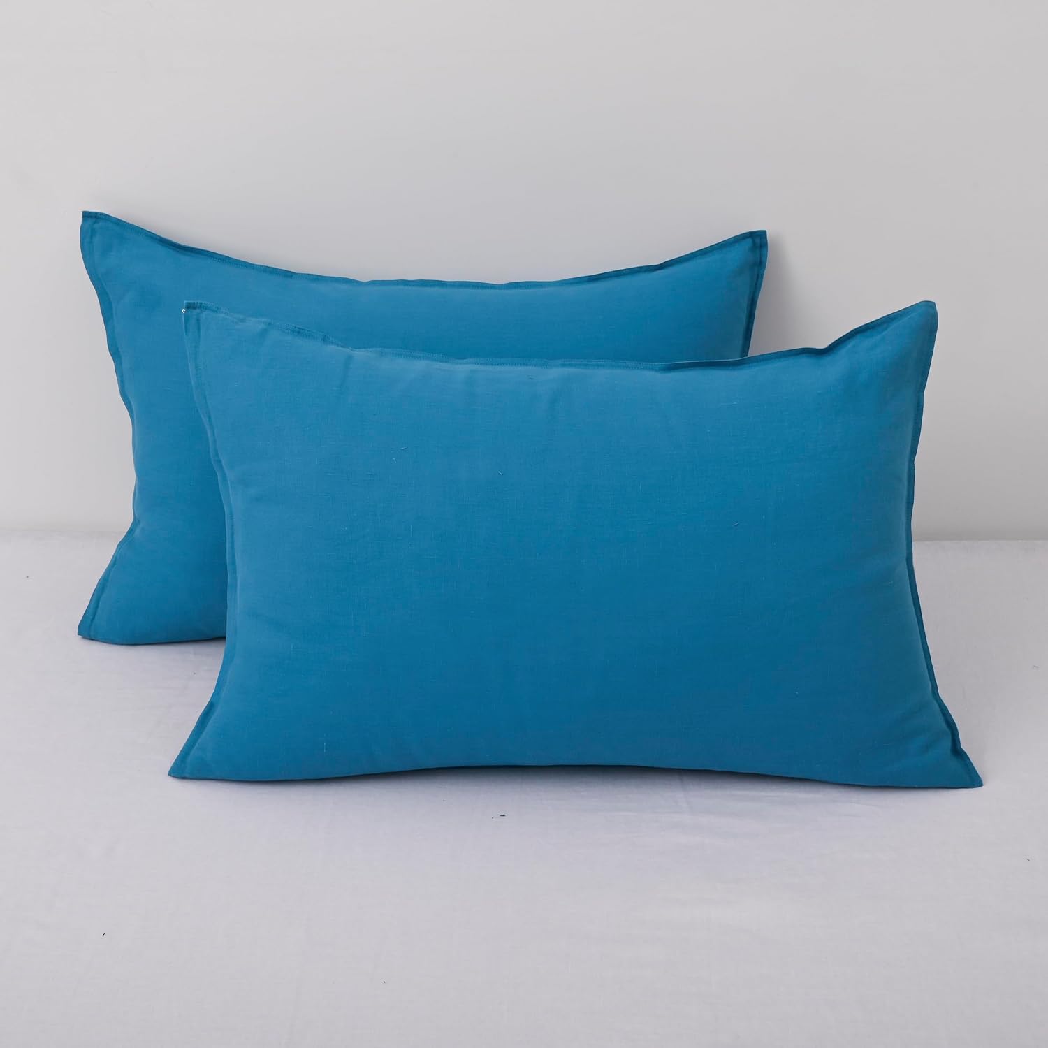Chuffed Linen Pillowcases 2 Pack 100% Linen Standard Pillow Cases, Breathable and Cooling Washed Pillowshams with Zipper Closure, 20x30 Inc…