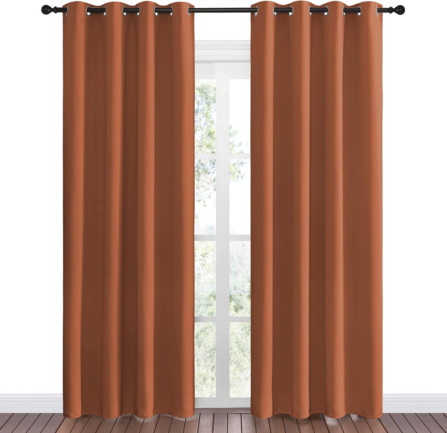 Nicetown Halloween Insulated Curtains Blackout Draperies - Triple Weave Microfiber Home Thermal Insulated Solid Ring Top Blackout Curtains/…
