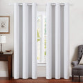 Miulee Linen Blackout Curtains for Bedroom Solid 100% Blackout Thermal Insulated Grayish White Curtains Grommet Room Darkening Curtains/Dra…