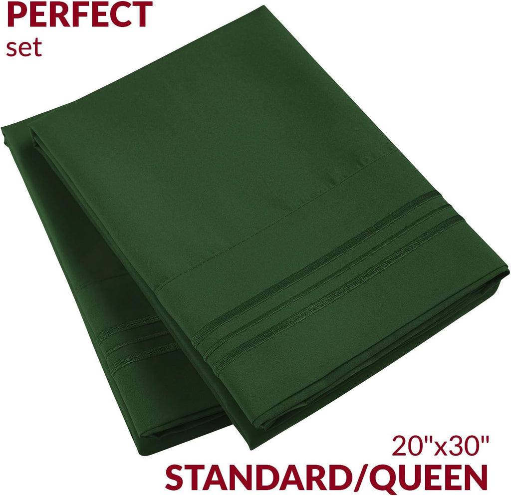 Mellanni Pillow Cases - Luxury, Extra Soft, Cooling Pillow Covers - 2 PC Iconic Collection Pillowcases - Envelope Closure (Standard/Queen 2…