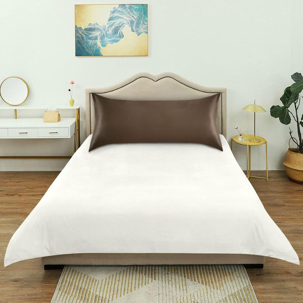YETTASBIN Solid Color Satin Pillowcase, Soft Breathable Silk Pillow Case with Envelope Closure for Hair and Skin, Standard Size 26 x 20 Inch