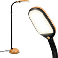 Brightech Litespan - LED Floor Reading Lamp, Modern Wooden Style, Adjustable Gooseneck, 850-950 Lumens, 12W, 3-Year Warranty Wood