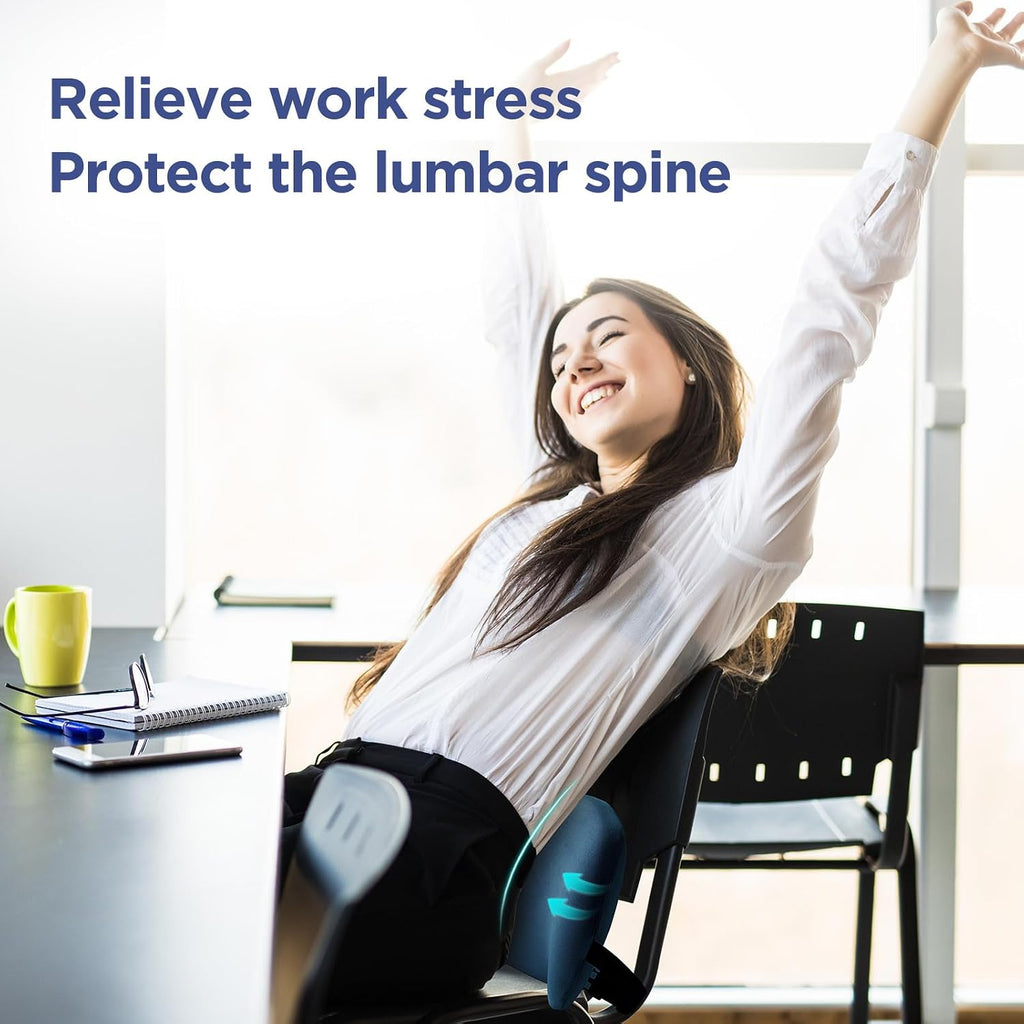 Bymecost Lumbar Support Pillow for Office Chair, Car Lumbar Pillow Lower Back, Memory Foam Back Cushion with Adjustable Straps, Ergonomic…