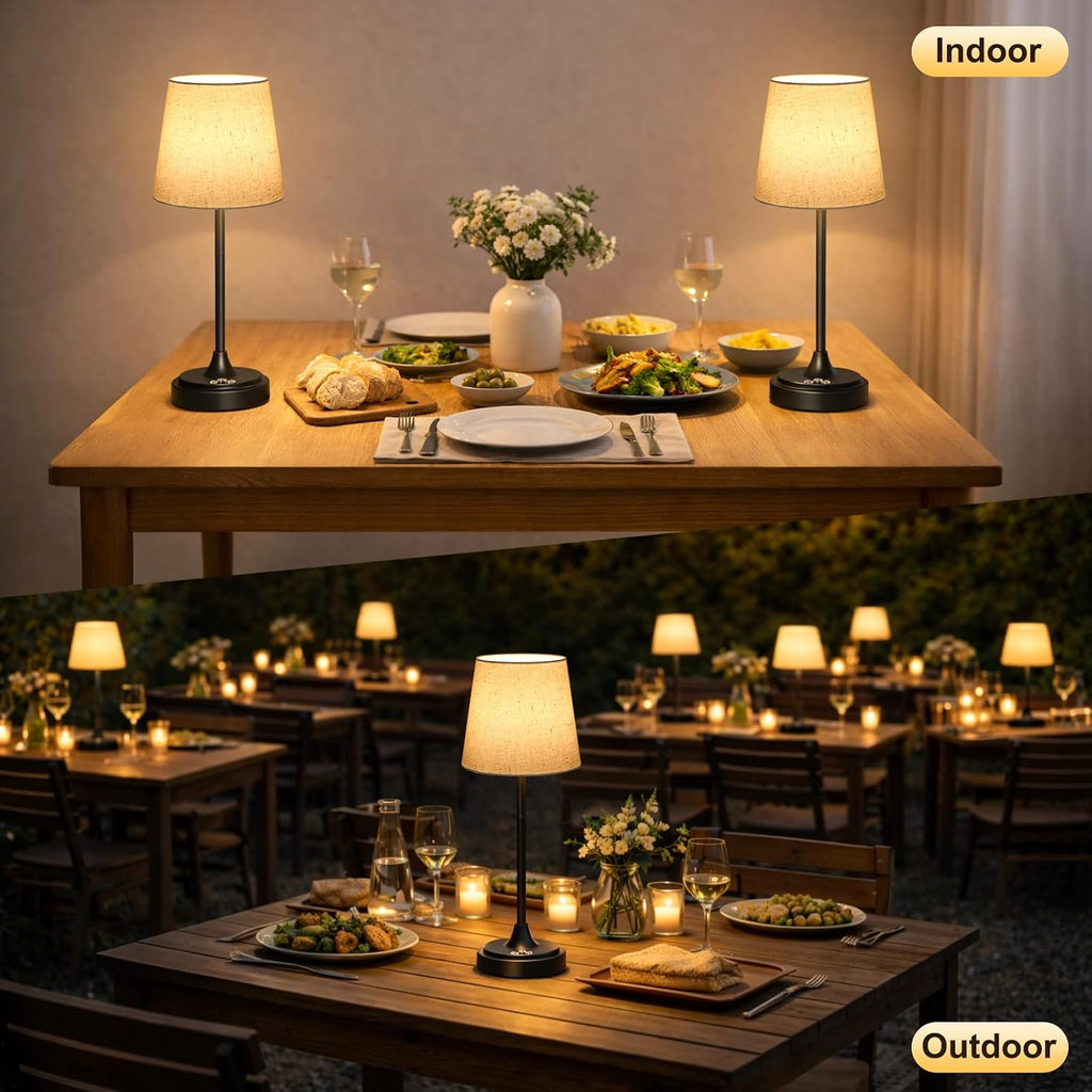 Wowag Cordless Table Lamp Rechargeable,5000mAh Battery Operated Desk Lamp,3 Colors & 7 RGB Stepless Dimmable, Touch Ambient Light for…