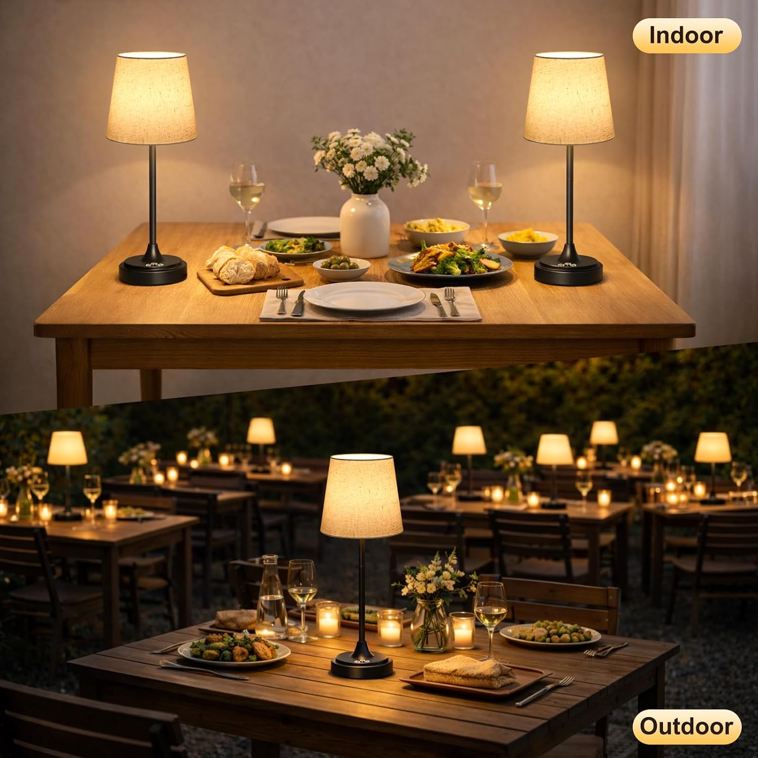 Wowag Cordless Table Lamp Rechargeable,5000mAh Battery Operated Desk Lamp,3 Colors & 7 RGB Stepless Dimmable, Touch Ambient Light for…