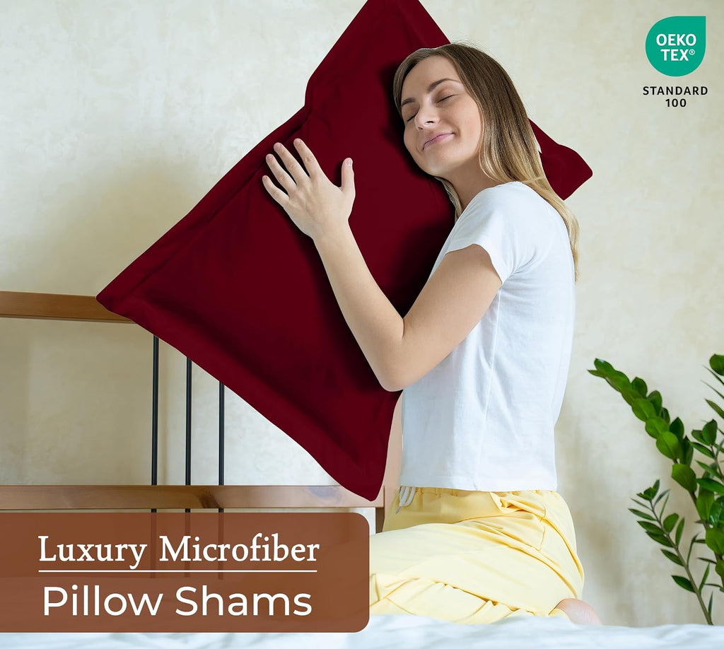 Royalelinens Royale Linens Pillow Shams 2 Pack Euro Size 26x26 Inch - Brushed 1800 Microfiber - Bed Pillow Shams, Wrinkle Resistant Super S…