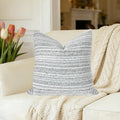 Slow Cow Boho Chenille Textured Woven Stripe Throw Pillow Covers 18x18 Decorative Cushion Cover Square Chenille Pillow Case for Sofa…