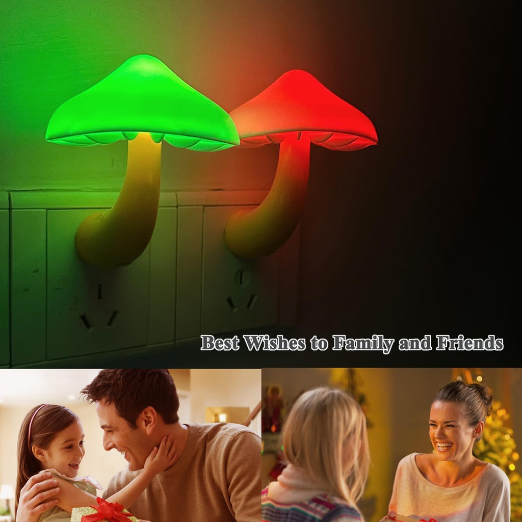 Sensor LED Night Light, Color Changing Mushroom Night Light Plug-in Wall Based Lamp, Gift for Kids Adults, Cute Mushroom Nursery Light…