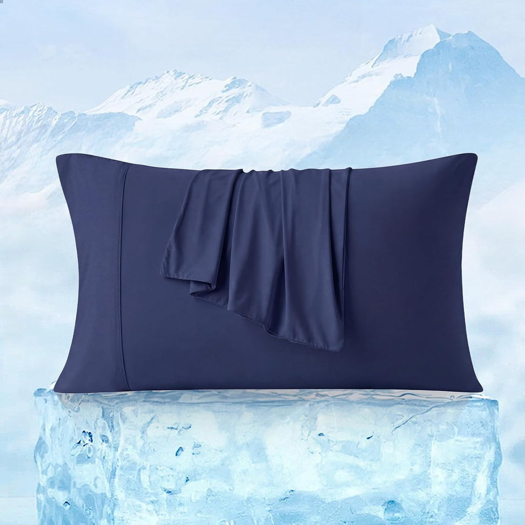 CozyBliss Cozy Bliss 2pcs Cooling Pillow Cases Set for Hot Sleepers & Night Sweats, Q-Max 0.5 Silky Wrinkle-Free Pillow Covers with Envelop…