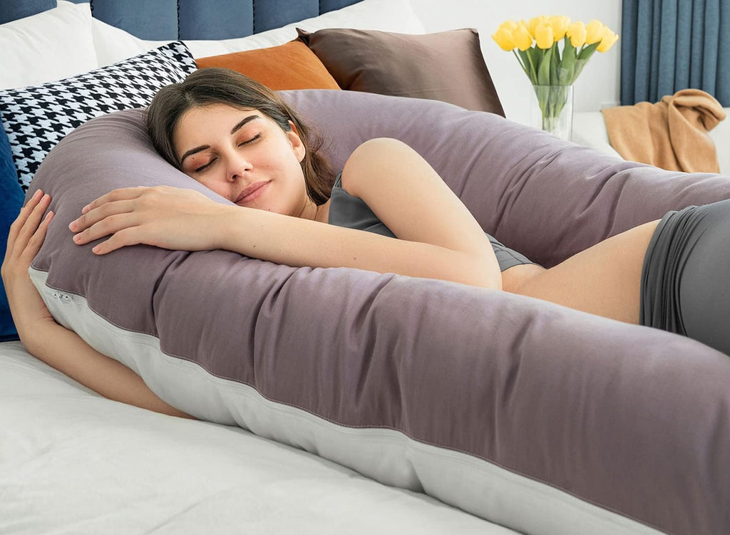 Queenrose QUEEN ROSE Extra Long U Shaped Body Pillow, 65in Pregnancy Pillows for Sleeping, Full Body Support for Adults and Maternity Women…