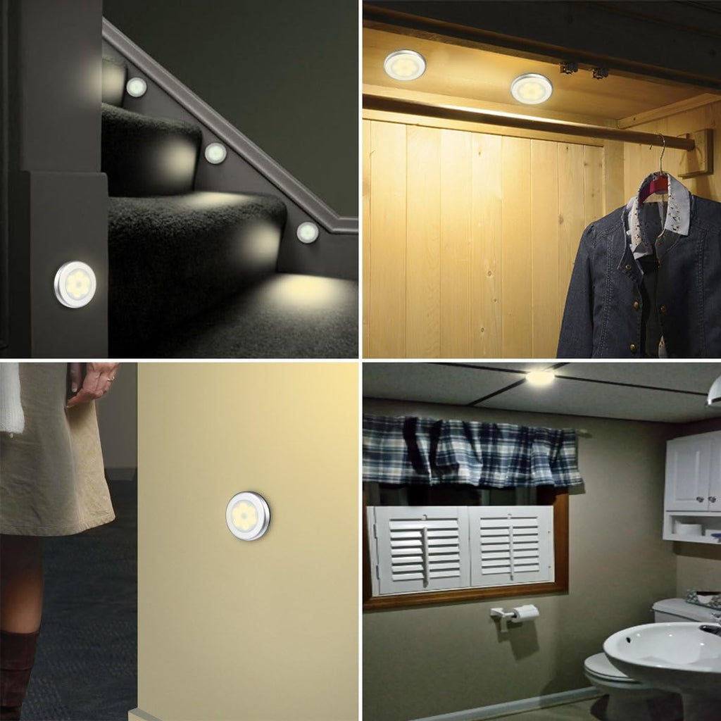 AMIR Upgraded 3.15” Motion Sensor Light, Cordless Battery-Powered LED Night Light, Stick on Closet Lights Stair Lights, Puck Lights for…
