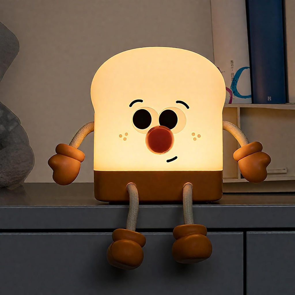Toast Night Light for Kids, Rechargeable Bedside Table Lamp, Portable Night Lamps, Cute Nursery Night Lights for Bedroom, Office, Desk…