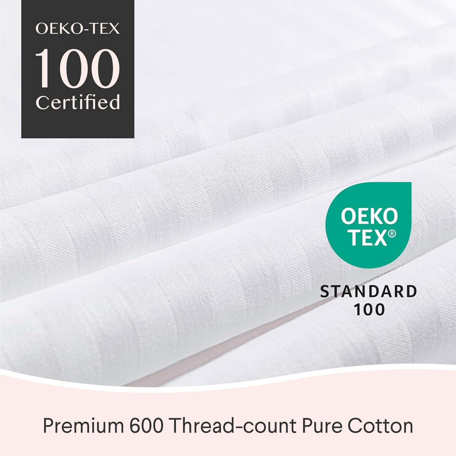 Faunna 600TC 100% Cotton Pillow Protectors, Queen Size (20x30), 6 Pack, Oeko-TEX Certified, Hotel Grade Pillow Cover with Silent Zipper, Zi…