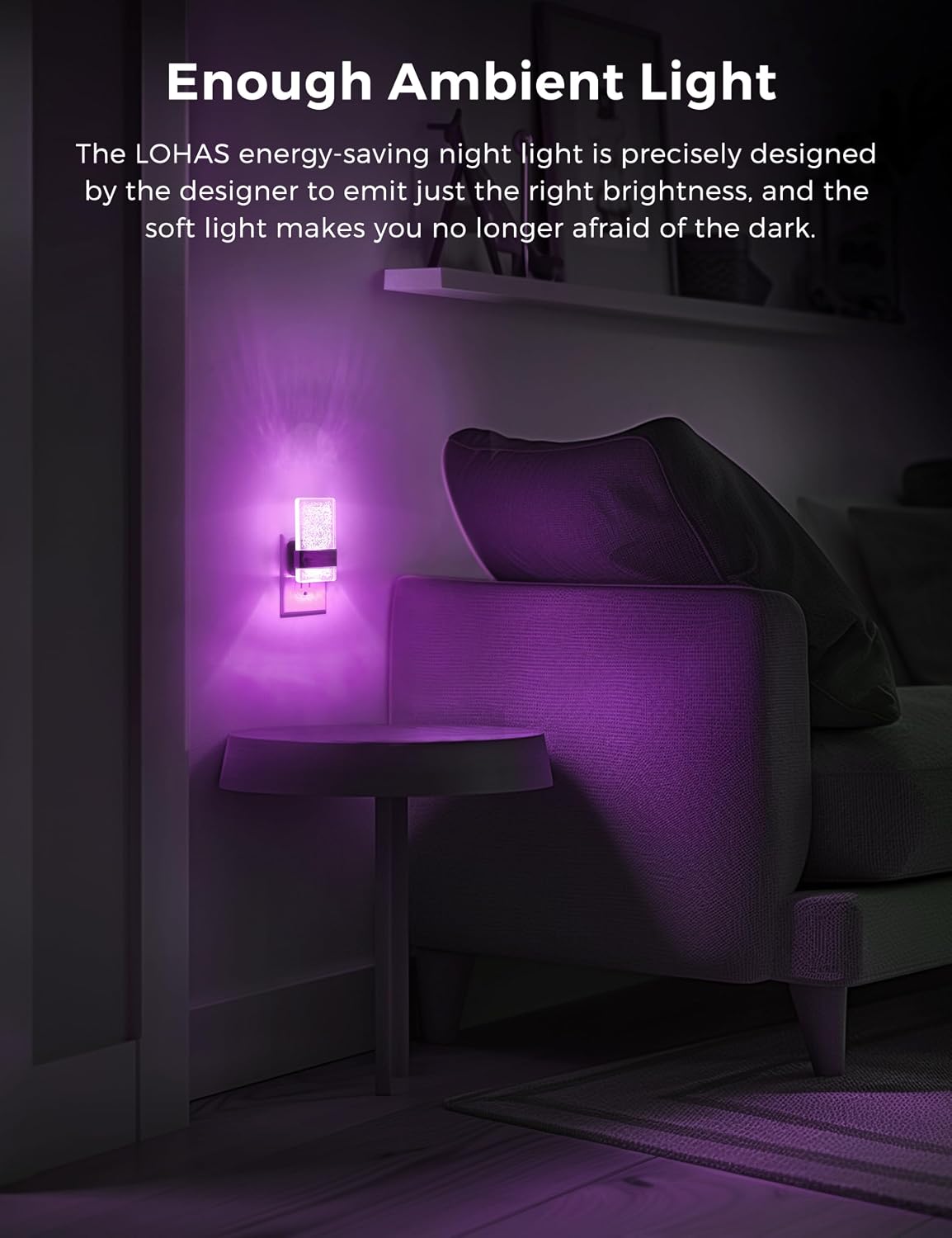 L LOHAS LED Night Lights Plug Into Wall [2 Pack], Color Changing Night Light with Dusk to Dawn Sensor, RGB 180° Rotating Night Light…