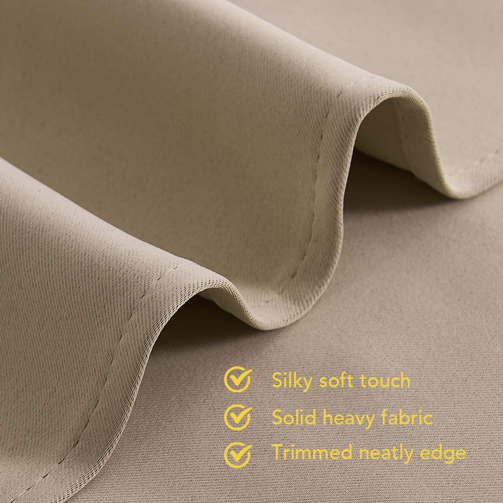 NICETOWN Room Darkening Draperies Window Curtain Panels, Thermal Insulated Grommet Room Darkening Curtains for Bedroom (Biscotti Beige, 2…