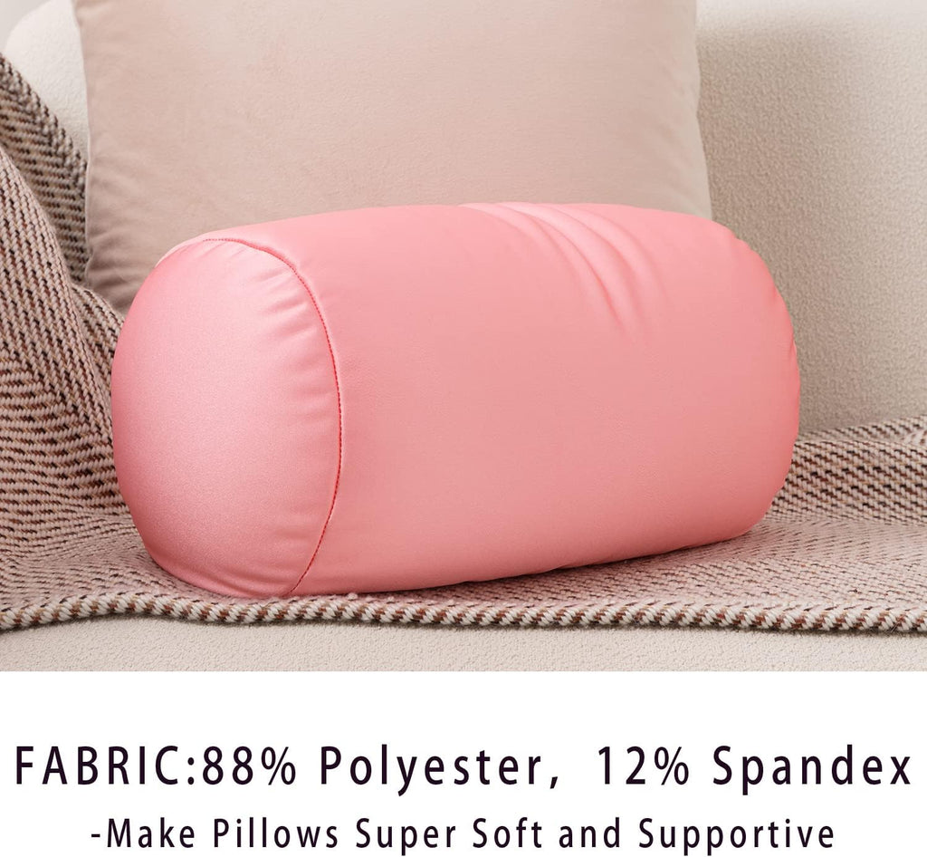 Squish Bean Bed Microbead Pillow Bolster Tube Body Pillow Smooth Cool Touch Fabric Neck & Back Support Throw Travel Pillow Fun Colors…