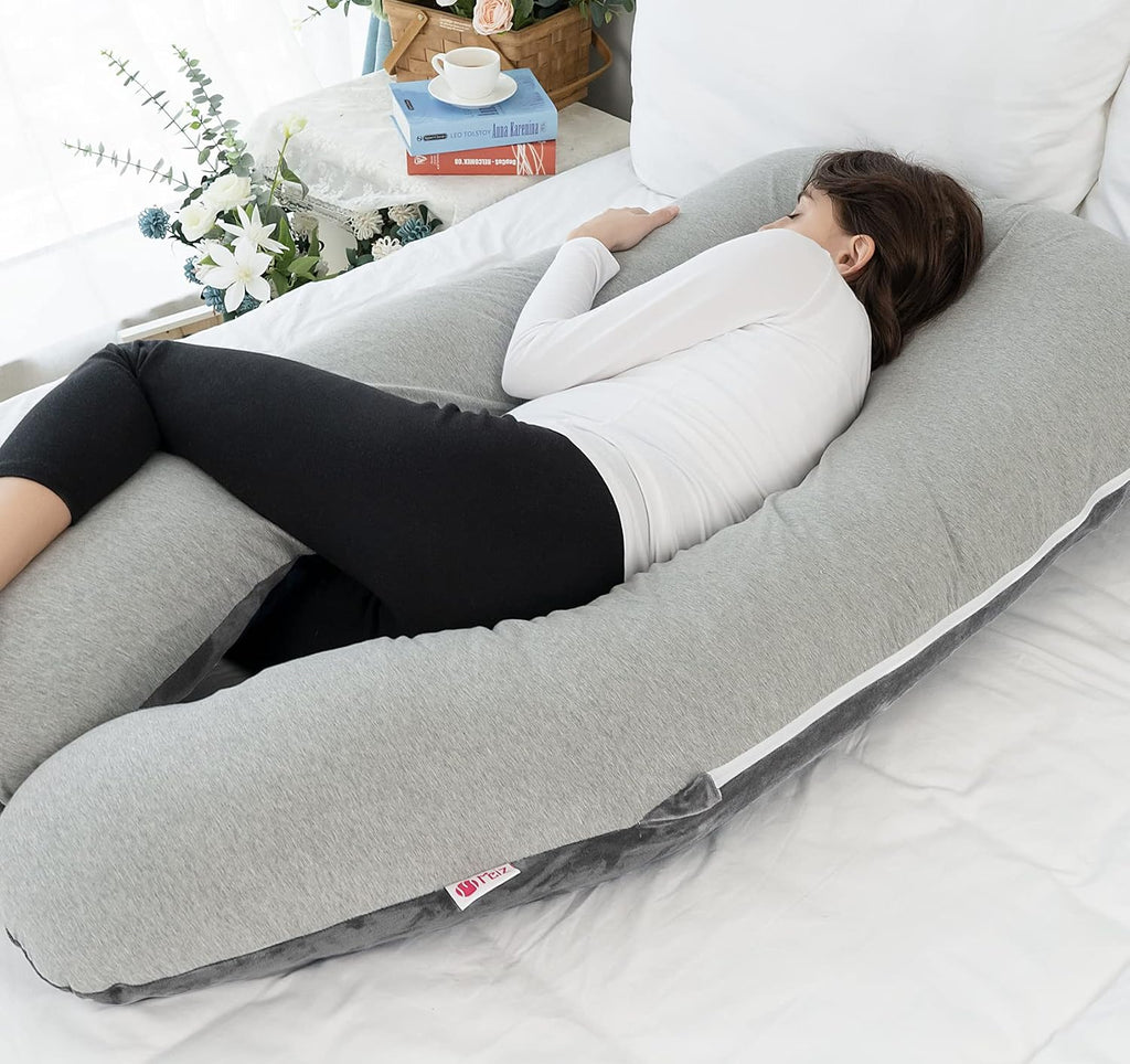 Meiz Pregnancy Pillows Cooling, Pregnancy Pillow U Shaped, Full Body Pillow and Maternity Pillow for Support Neck/Back/Legs with Pregnancy…