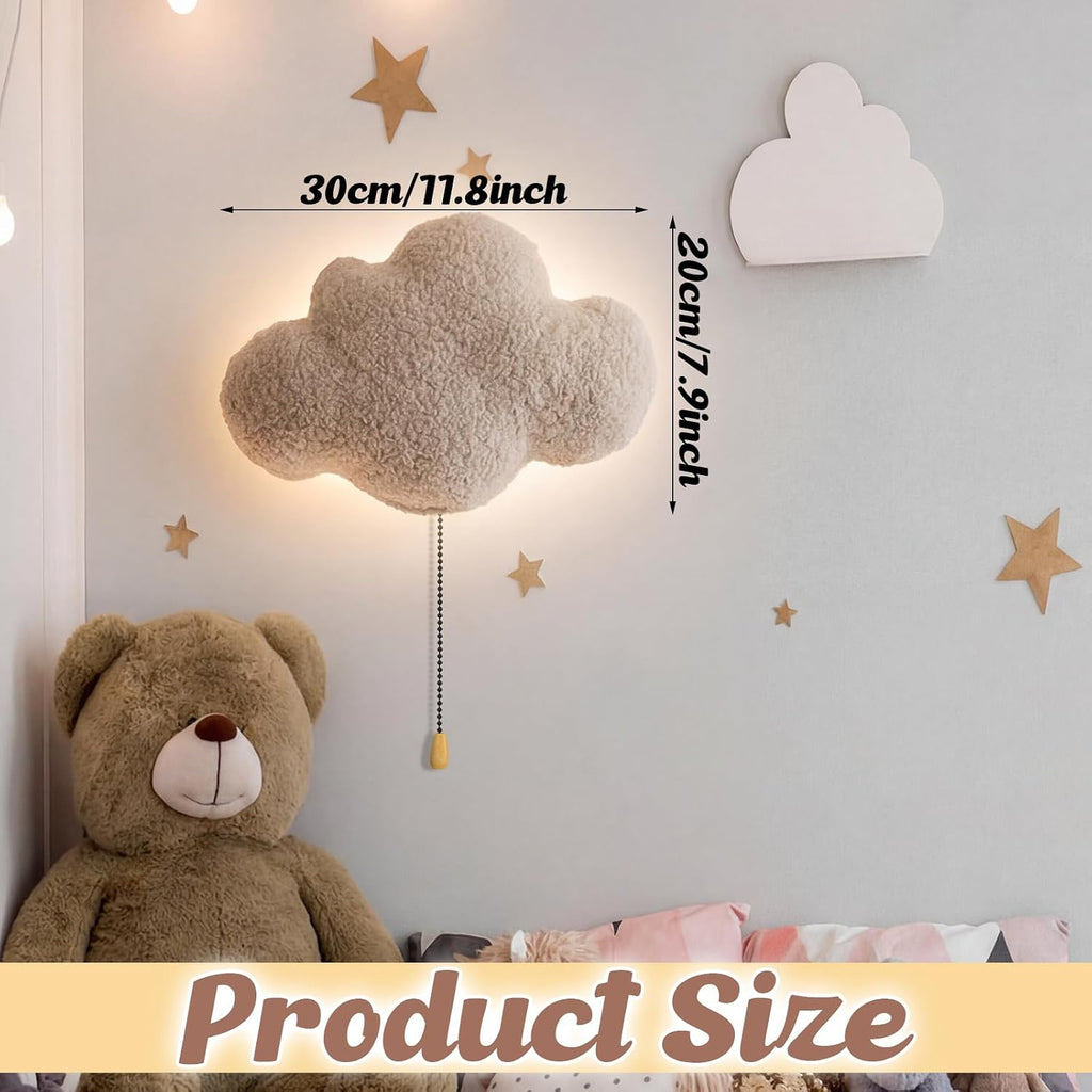 Aurelema Fluffy Cloud Night Light Wall Lamp Sleeping Nursery Lighting Cute Floating Battery Operated Hanging Lamp for Baby Boys Girls…