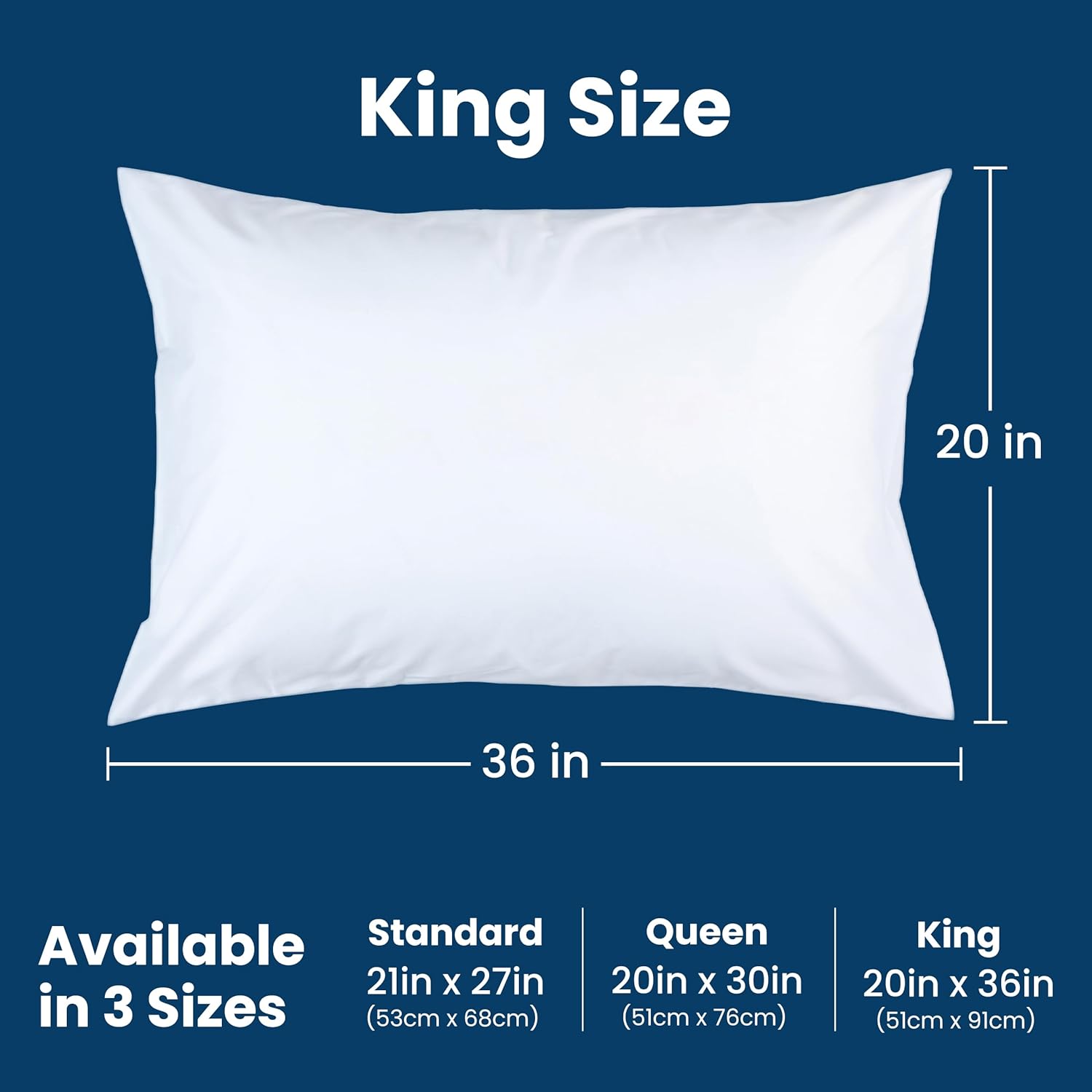EverlastingComfort 100% Stain Resistant & Waterproof King Size Pillow Protectors with Zipper Set of 2 - Bed Bug & Dust Mite Proof White Pil…