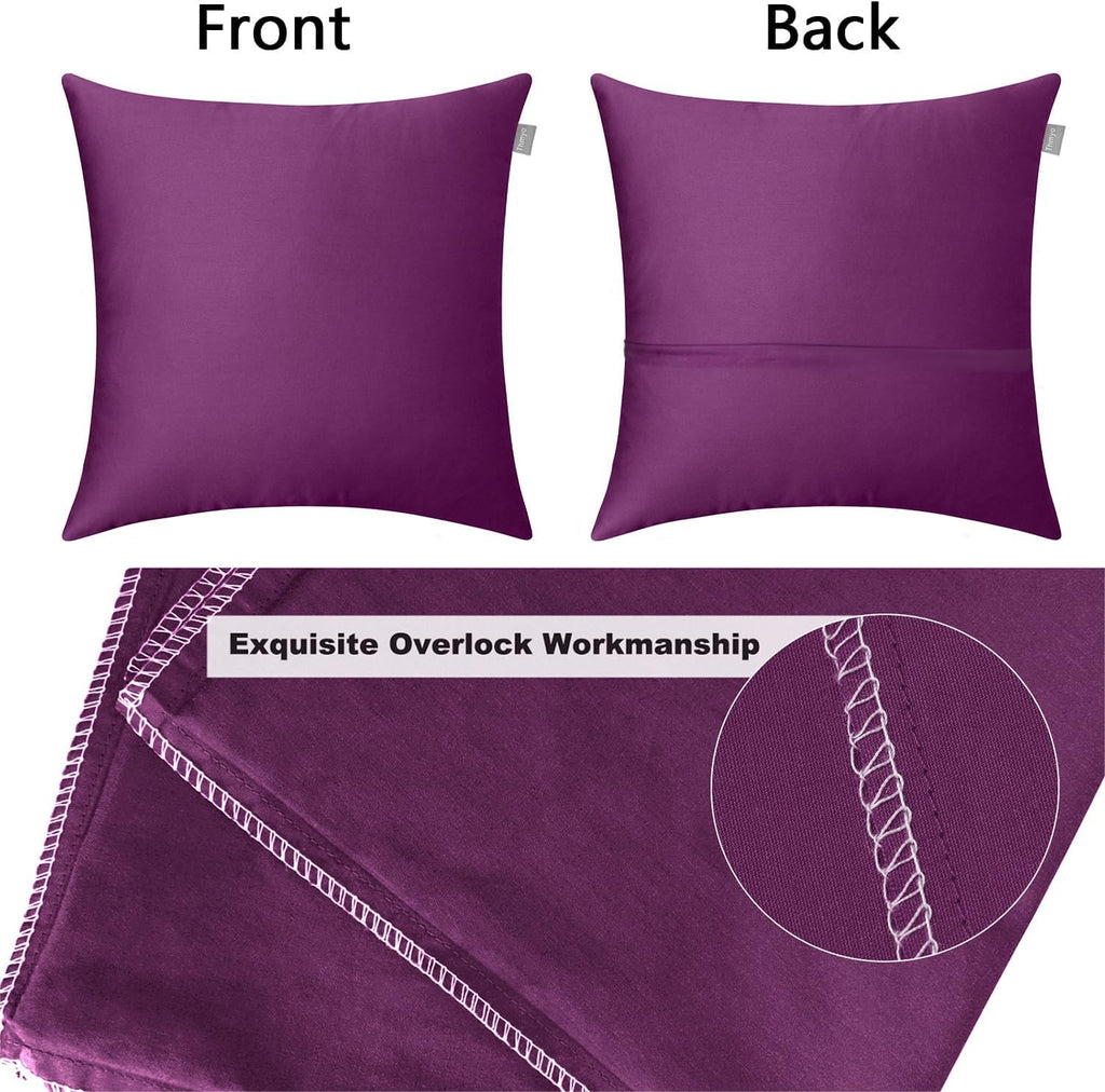Thmyo 4-Pack 100% Cotton Comfortable Solid Decorative Throw Pillow Case, Thmyo Square Cushion Cover Pillowcase Sublimation Blank Pillow Cove…