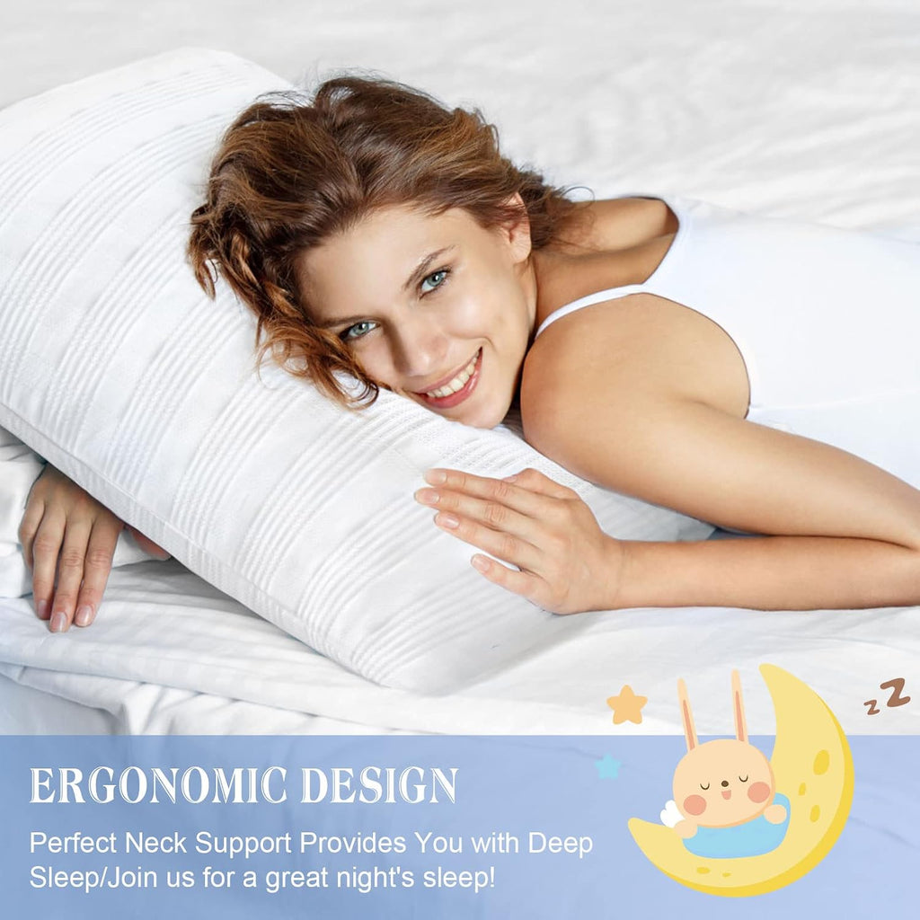 Meoflaw Cooling Pillows for Sleeping Queen Size, Shredded Memory Foam Bed Pillow with Double Sided Material Pillow Case, Adjustable…