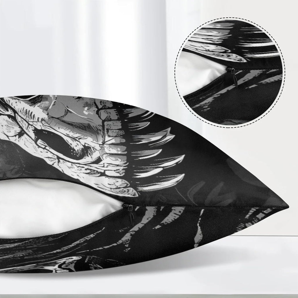 GzLeyigouHomeKitchen Skeleton Dinosaur Satin Body Pillow Case Cover with Zipper, 21" x 54" Pillow Cover Decorative Accent Long Pillowcase,…