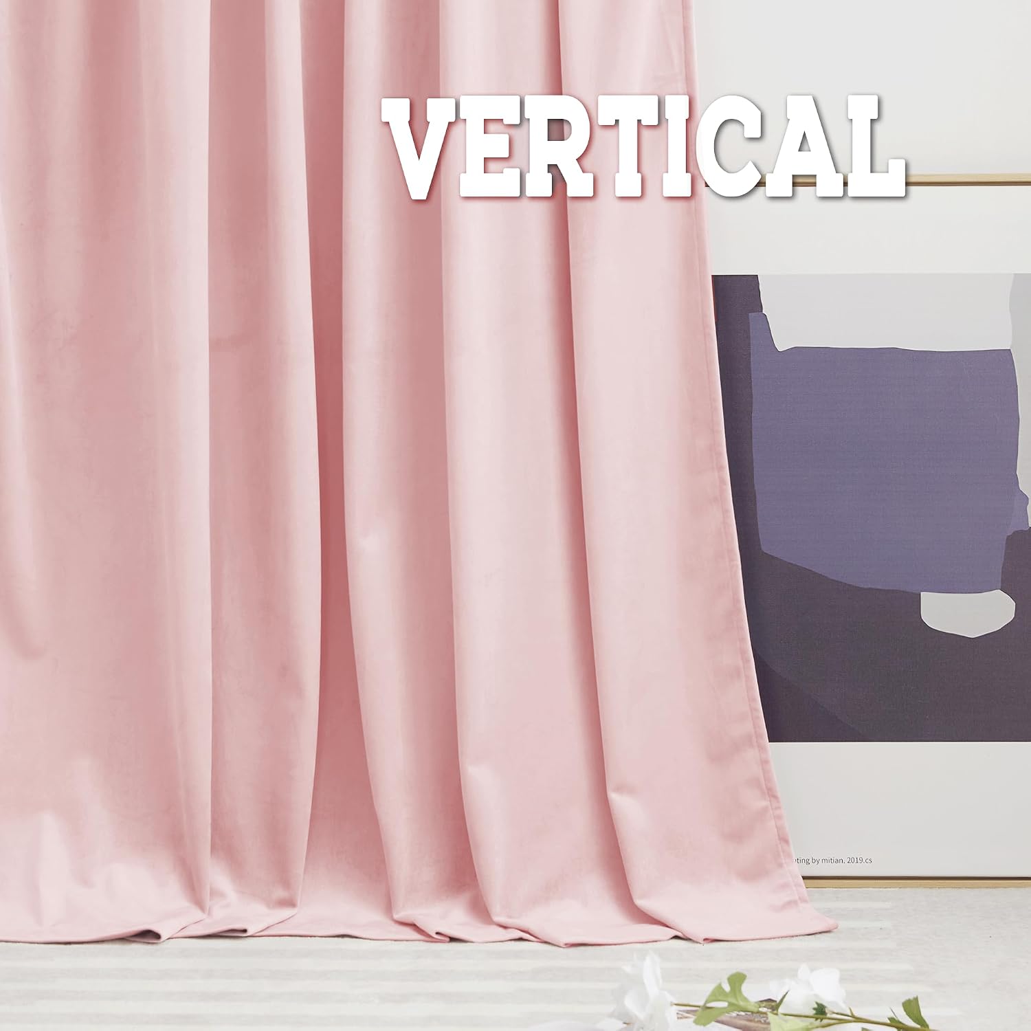 Rybhome RYB HOME Pink Velvet Curtains 84 inches, Back Tab Soft Fabric Room Darkening Thermal Insulated Luxurious Home Decor Curtains for Li…