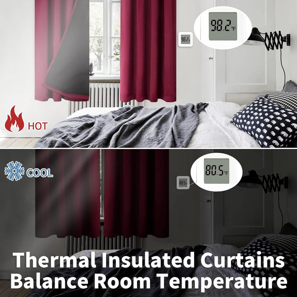 BGment 100% Blackout Curtains 45 Inches Length 2 Panels, Christmas Thermal Insulated Room Darkening Soundproof Window Curtains Panels for…