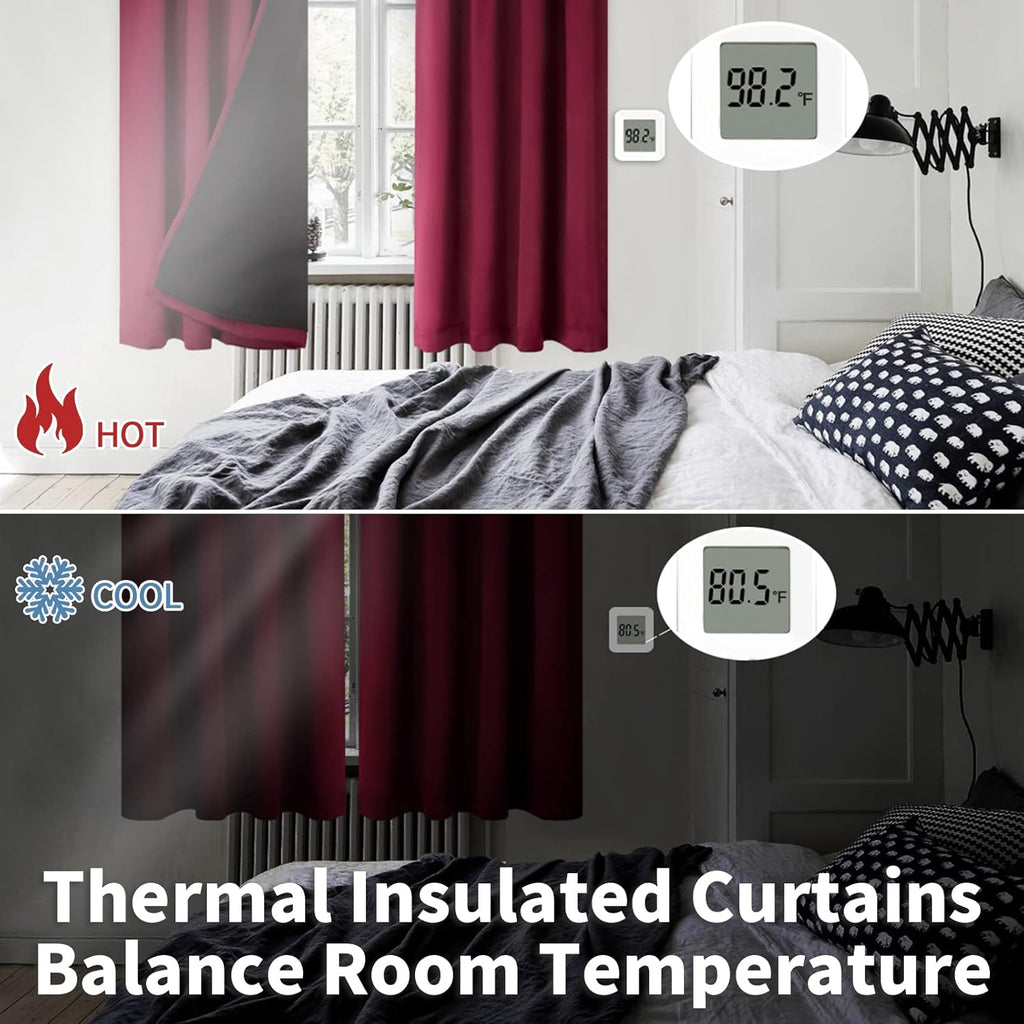 BGment Thermal Insulated 100% Blackout Curtains for Bedroom with Black Liner, Christmas Double Layer Full Room Darkening Noise Reducing…