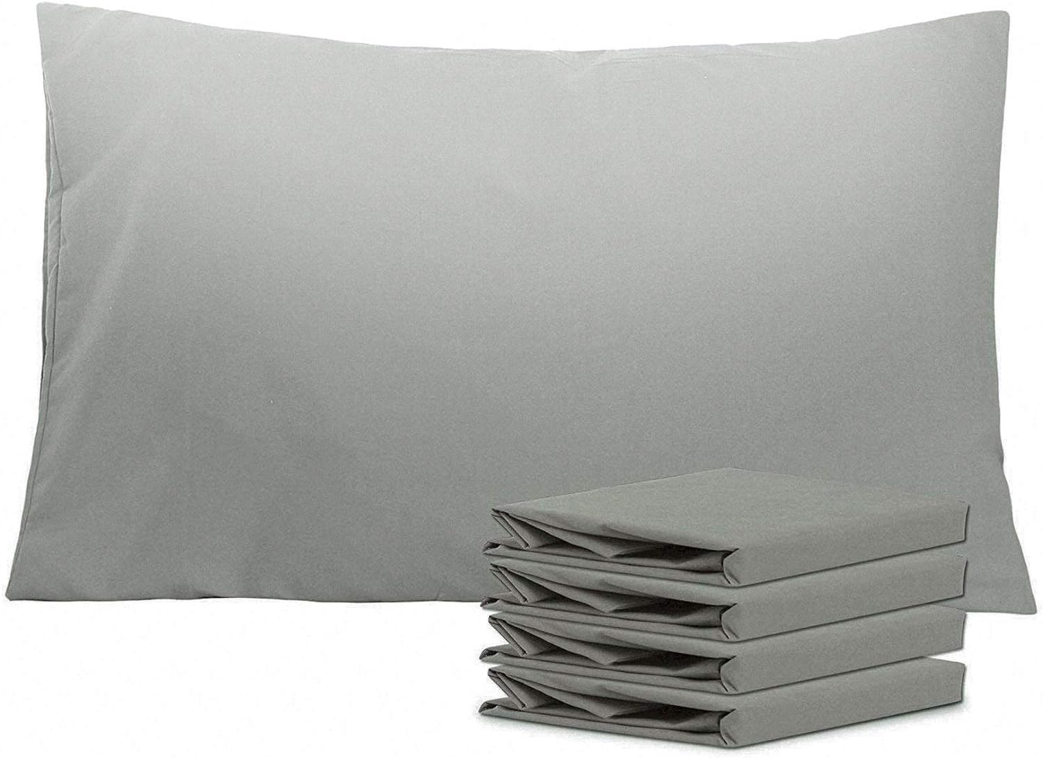 Ntbay Queen Pillowcase Set - 4 Pack Brushed Microfiber 20x30 Pillowcases - Soft, Wrinkle-Free, Fade-Resistant, Stain-Resistant, Smoke Grey…