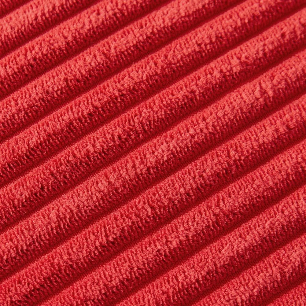 Fancy Homi 1 Pack Red Long Lumbar Body Decorative Throw Pillow Covers 20x54 Inch with Pom-poms for Couch Sofa Bed, Farmhouse Boho Rustic…