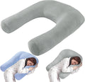 Hombys Cooling U Shaped Pillow for Neck, Contour Shoulder Pillow for Side Sleepers, Ergonomic Body Pillows for Adults, Hug Pillow with Wash…