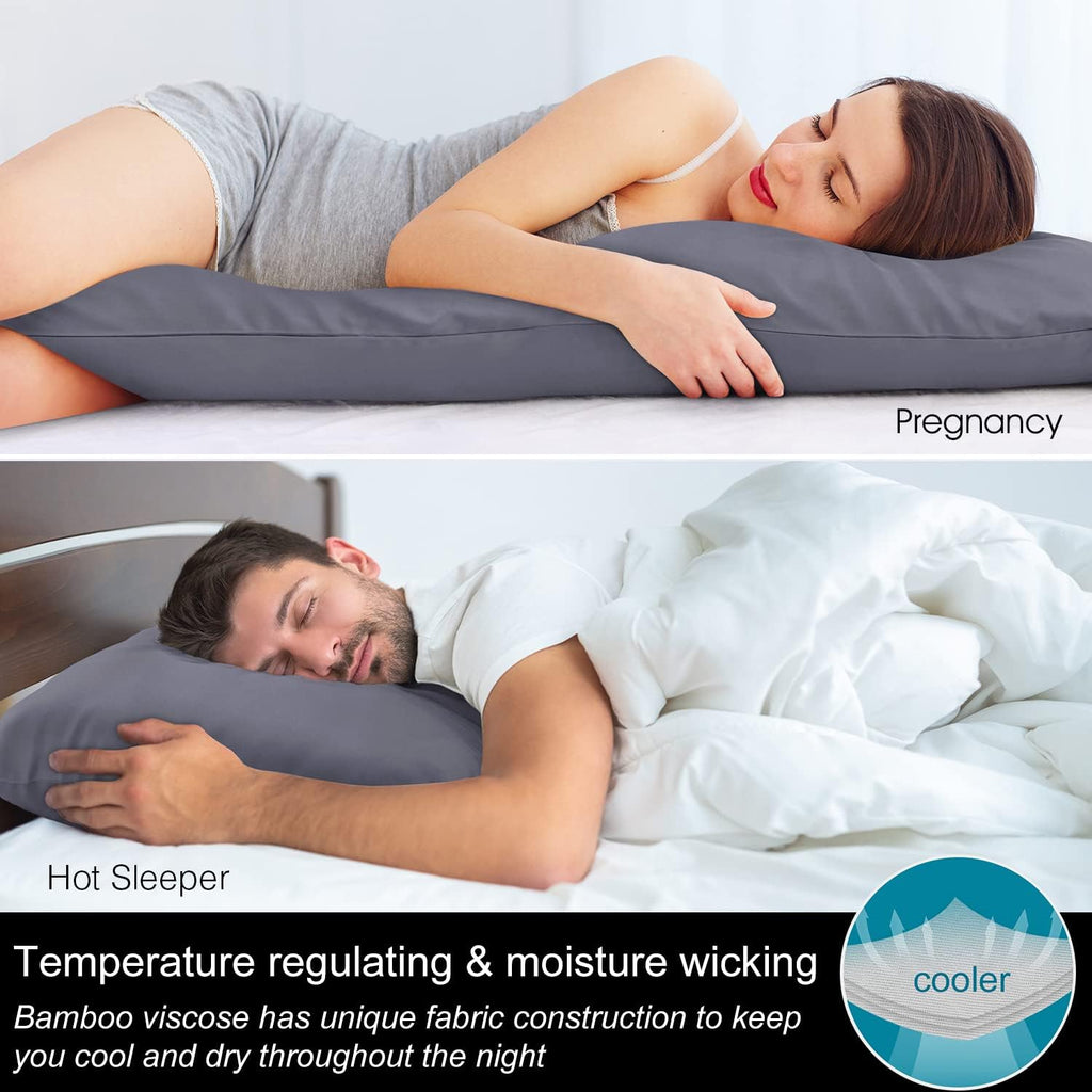 Bedelite Body Pillow Cover, Rayon Made from Bamboo, Cooling Body Pillow Pillowcase for Hot Sleepers and Night Sweats, Breathable & Silky So…