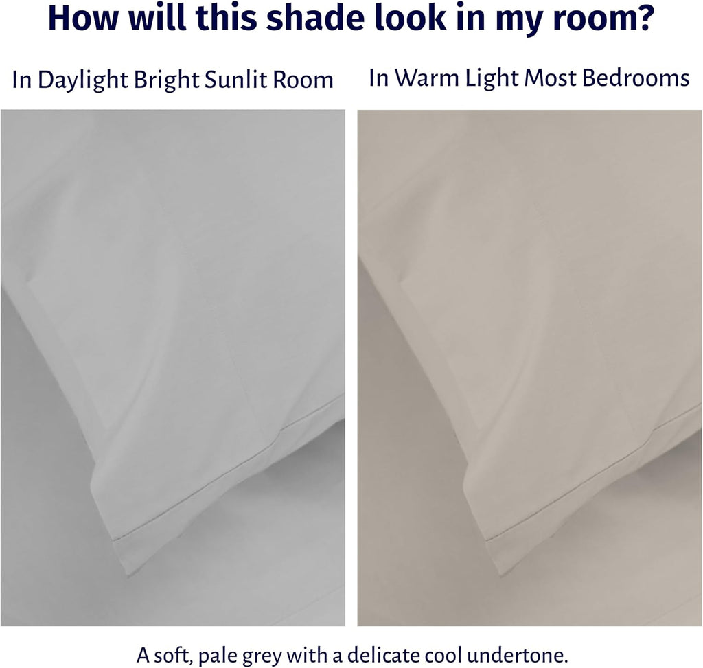 CaliforniaDesignDen California Design Den Certified 100% Egyptian Cotton Sheets Queen Size Bed Set - Queen Sheet Set Percale with Deep Pock…
