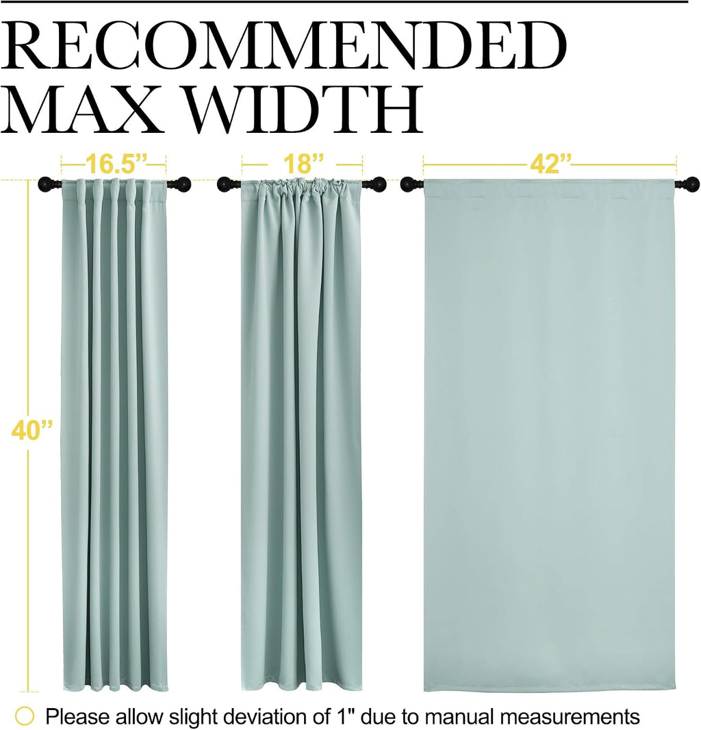 NICETOWN Window Treatment Blackout Curtains and Draperies - (Aqua Blue Color) 42x40 inch, 2 Panels, Room Darkening Blackout Panel Drapes…