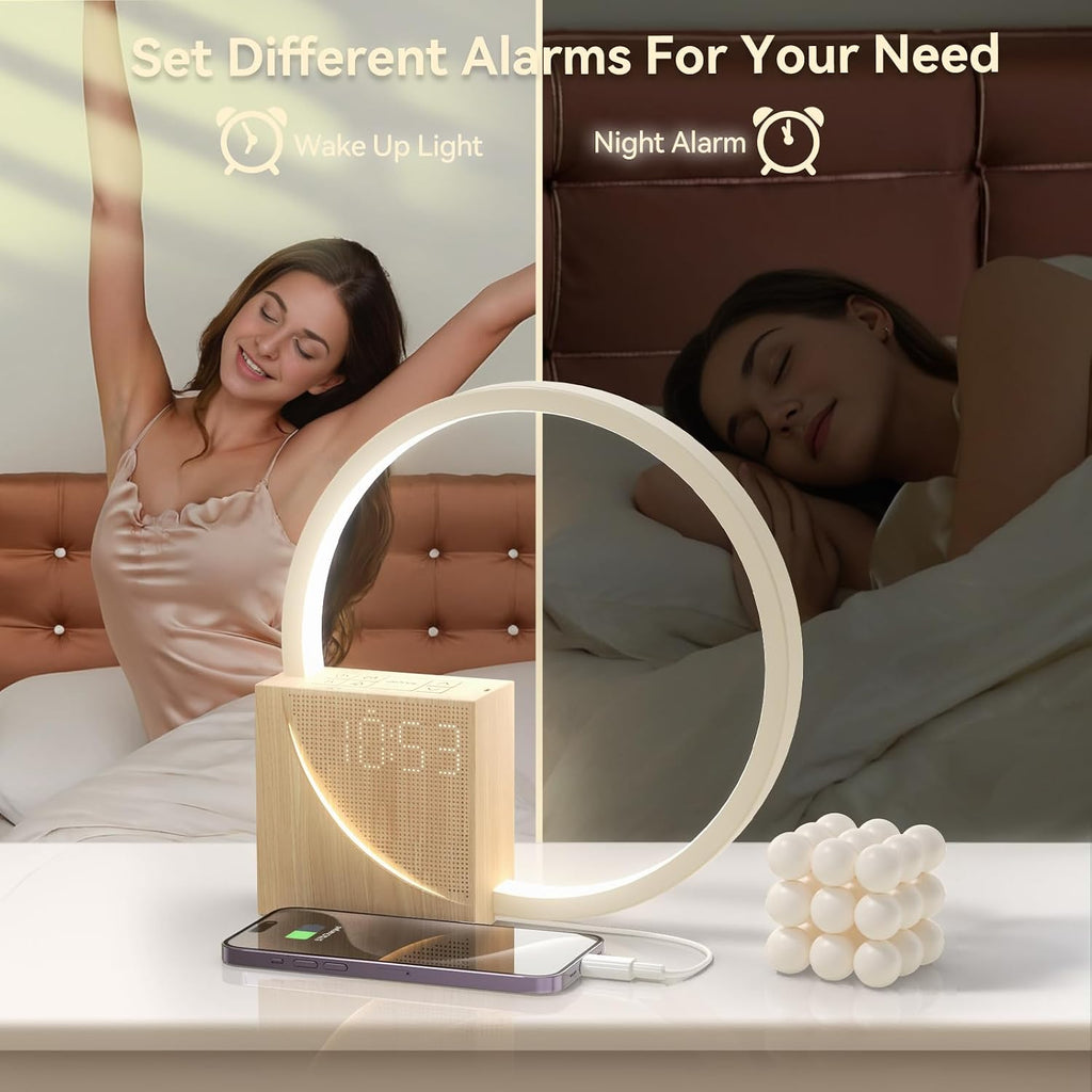 LightUpExquisiteLife Vivilumens Sunrise Alarm Clock for Heavy Sleepers Adults, Wake-up Light, 10 White Noise Sound Machines with…