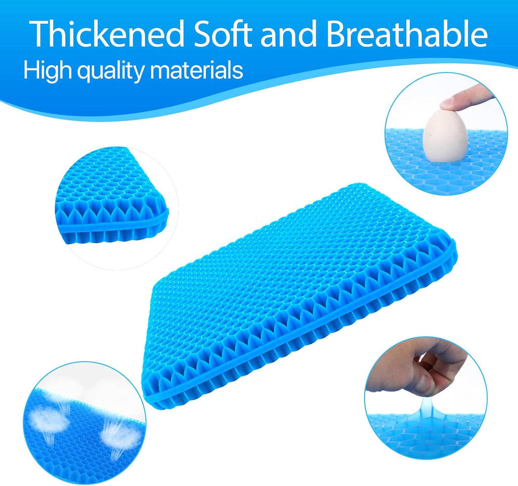 Hvllyan Gel Seat Cushion for Long Sitting (Thick & Extra Large), Gel Cushion for Wheelchair Soft, Chair Cushion, Car Seat Cushion…